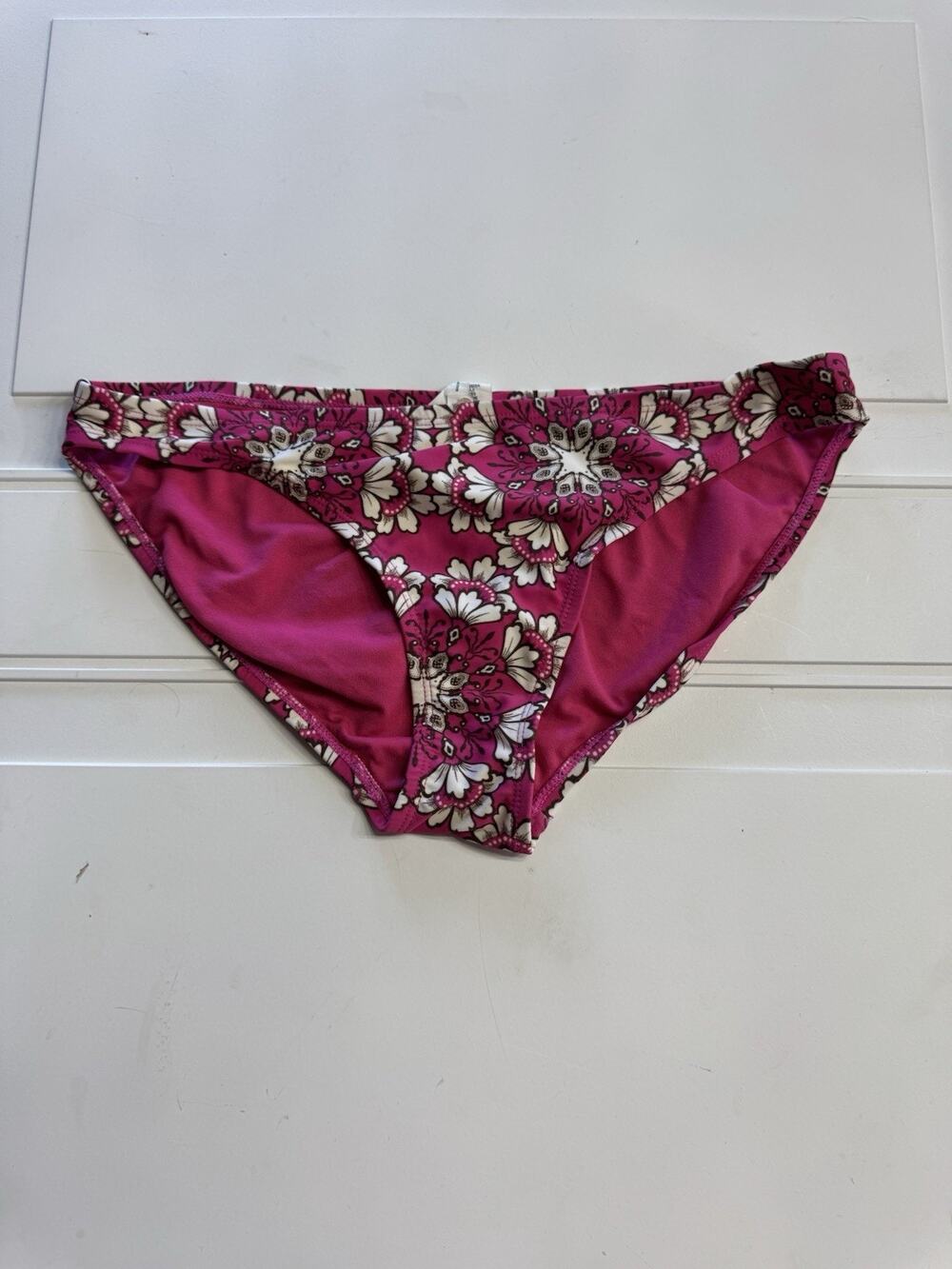 Converse Womens Sz M One Star Pink Floral Bikini Bottom Swimsuit